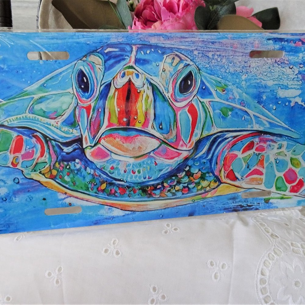 SOLD!!! Beautiful Metal Sea Turtle Front License Plate NEW!